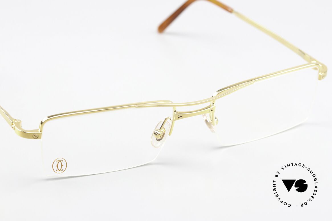 Cartier Semi T-Double Eckige Titanium Brille Herren, ungetragenes Original von 2009 mit Verpackung, Passend für Herren