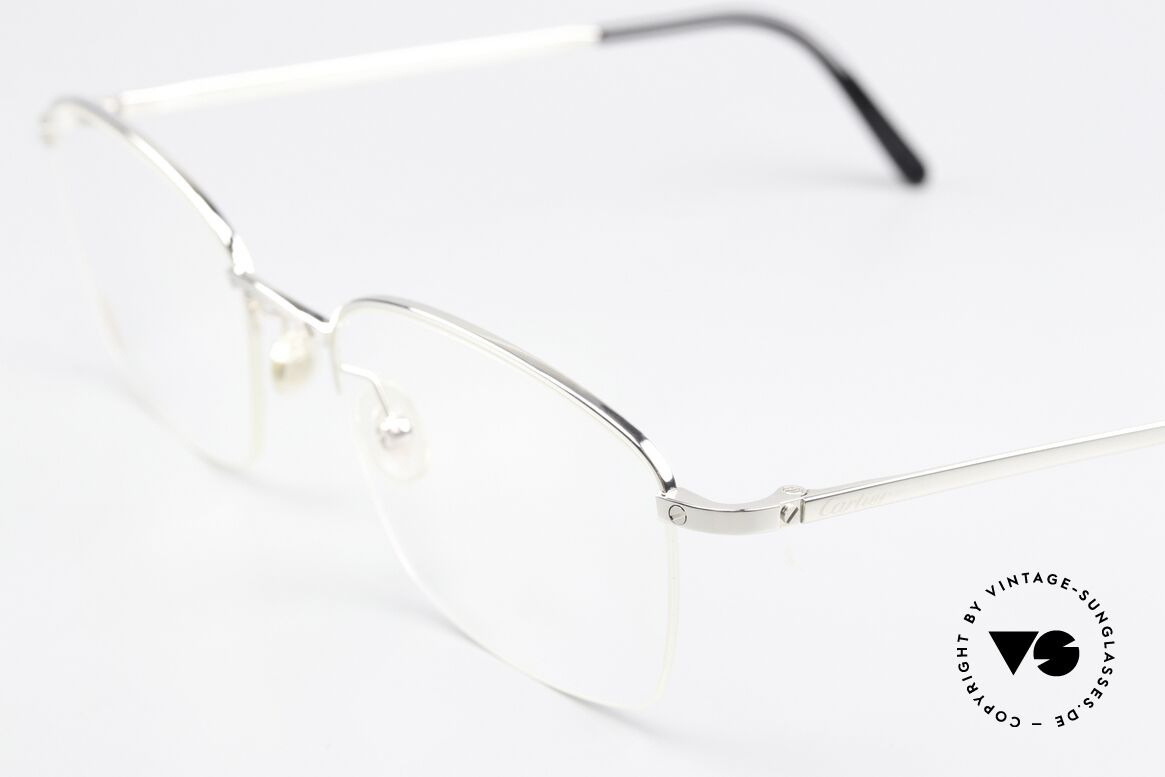 Cartier Semi T-Eye H XL Herrenfassung Titan Nylor, platin-plattierte Titanbrille; leicht & komfortabel, Passend für Herren