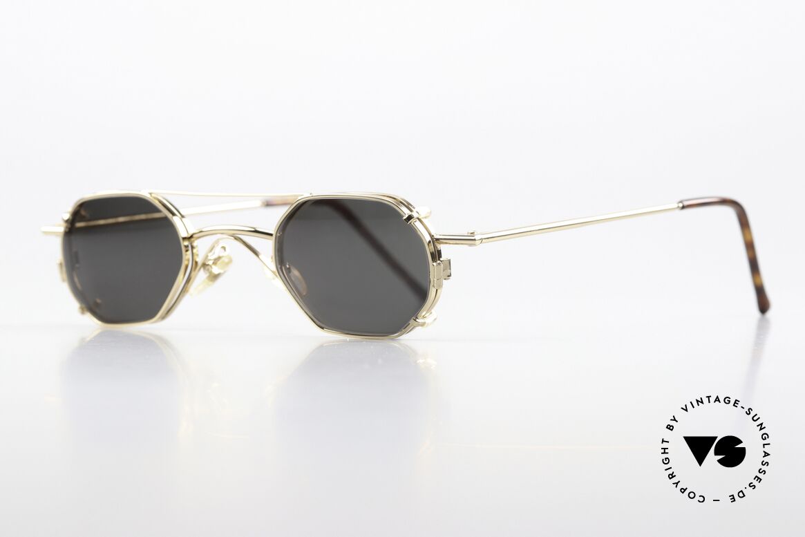 Christian Roth 2401 Optical Affairs Clip On Brille, eckige Metallbrille: Glashöhe 29mm, Glasbreite 40mm, Passend für Herren und Damen