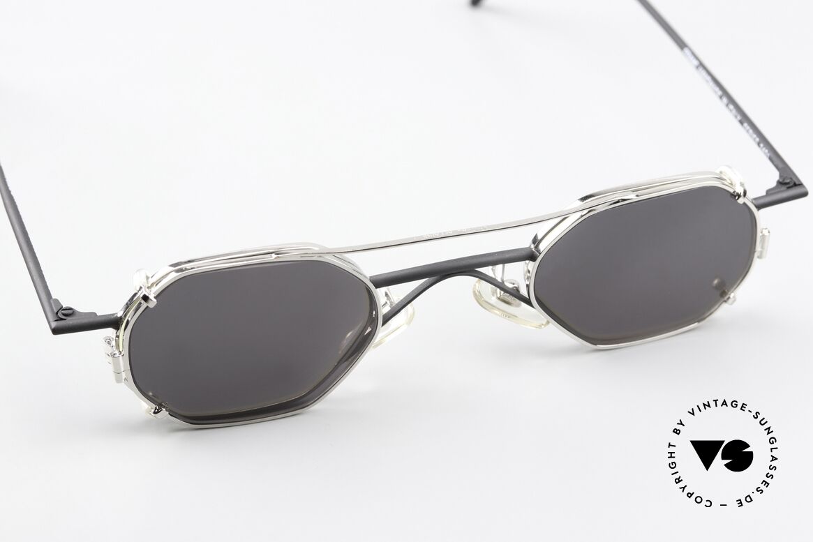 Christian Roth 2401 Kleine Brille Mit Sonnenclip, ungetragenes 90er Meisterstück für Design-Liebhaber, Passend für Herren und Damen