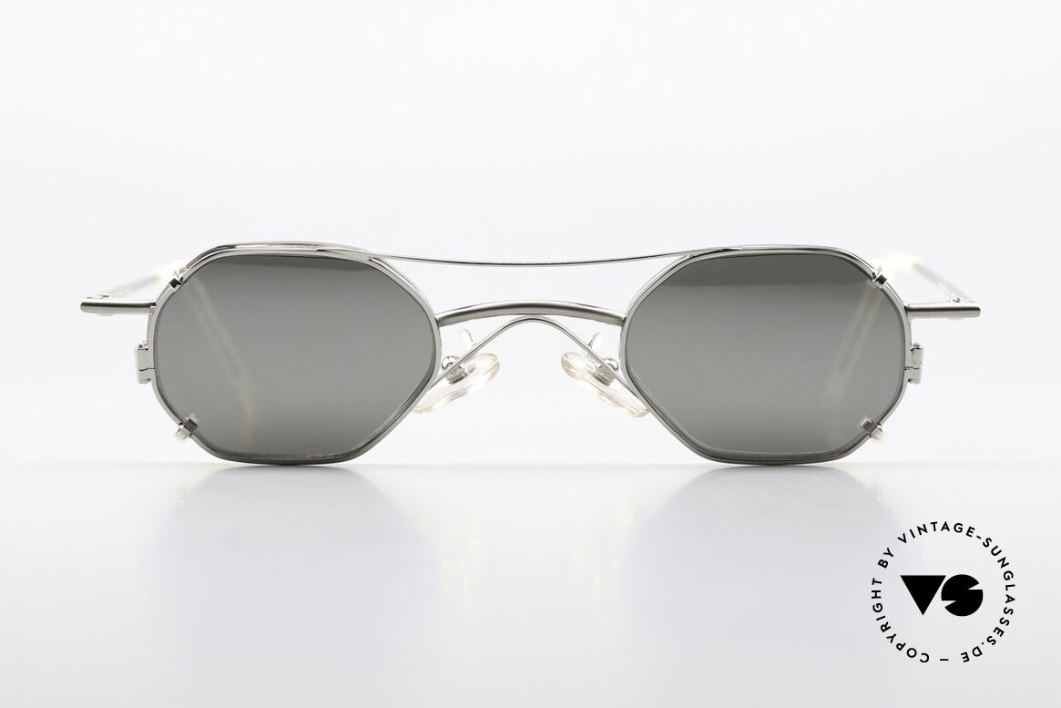 Christian Roth 2401 Sonnenclip Silber Verspiegelt, rare vintage Brillenfassung in silber & silber-chrome, Passend für Herren und Damen