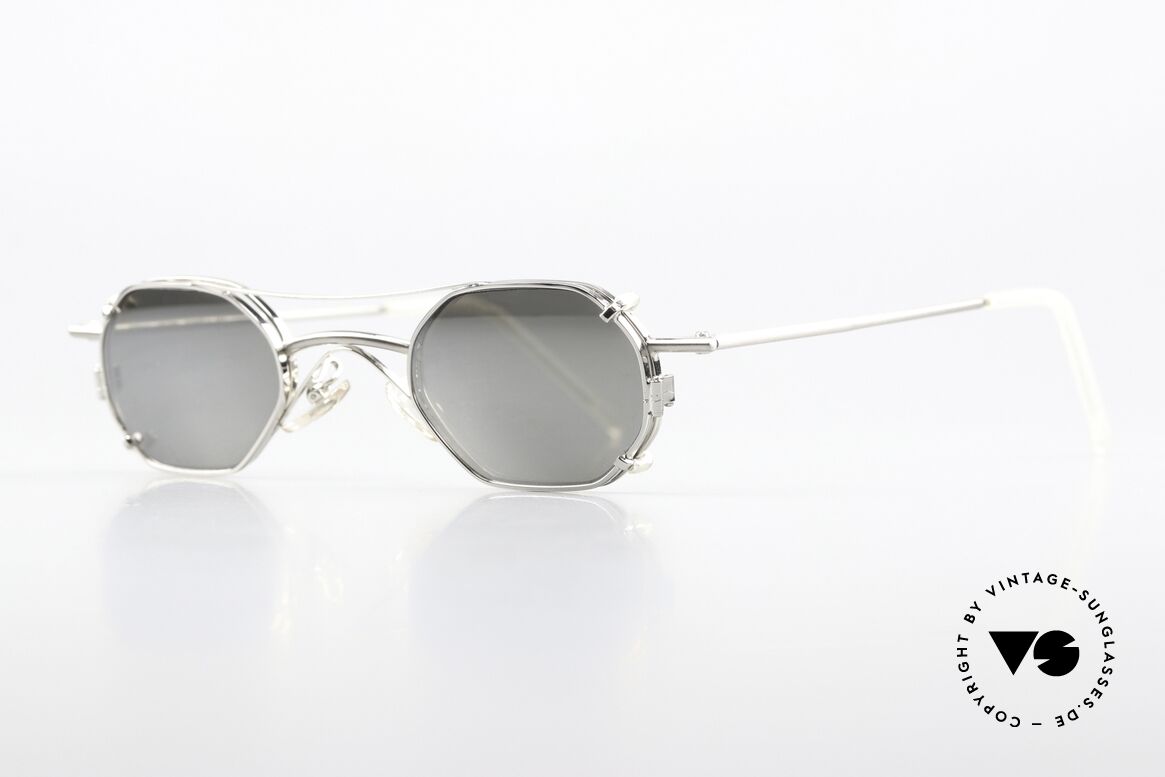 Christian Roth 2401 Sonnenclip Silber Verspiegelt, eckige Metallbrille: Glashöhe 29mm, Glasbreite 40mm, Passend für Herren und Damen