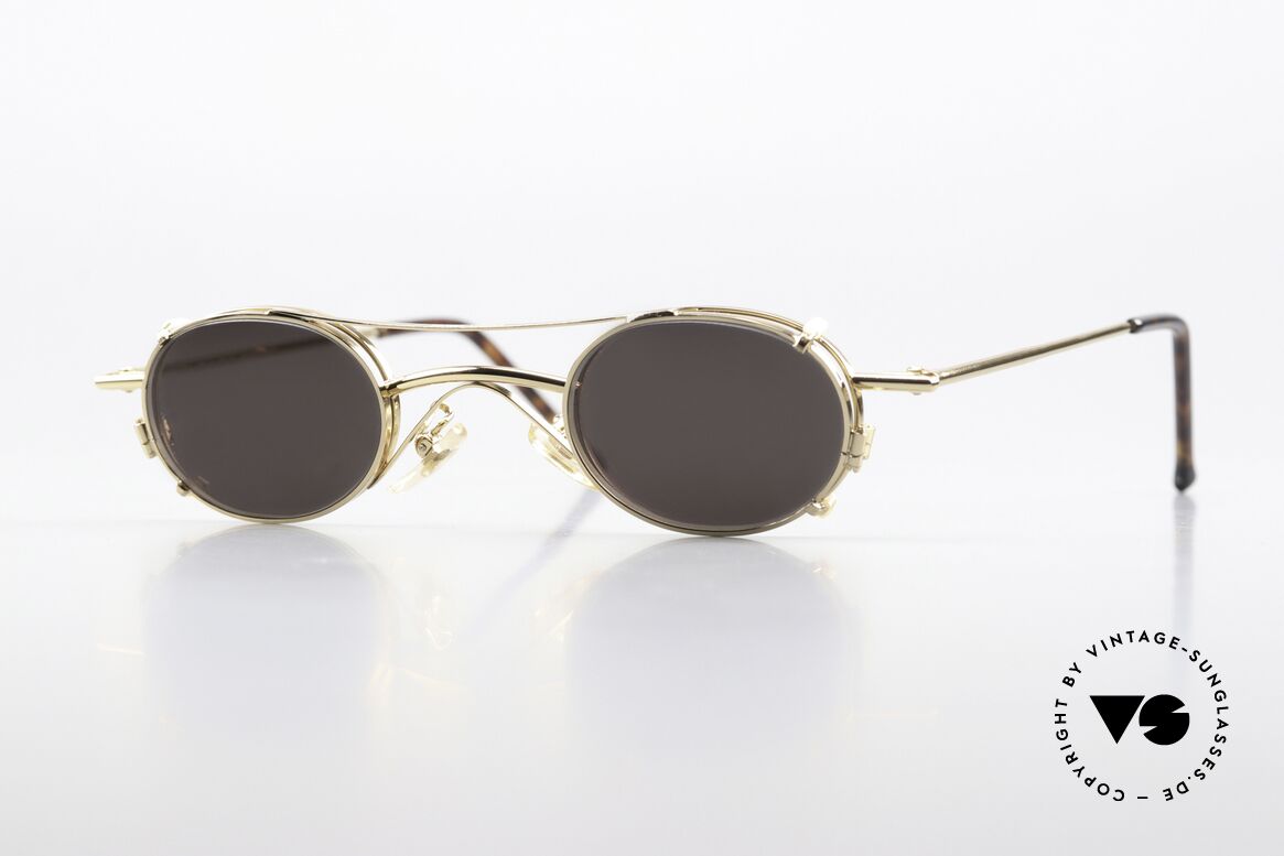 Christian Roth 2400 Clip On Brille 90er Vergoldet, Christian Roth Optical Affairs New York von 1992, Passend für Herren und Damen