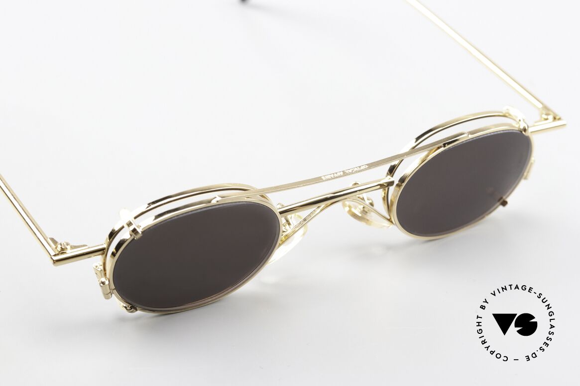 Christian Roth 2400 Clip On Brille 90er Vergoldet, ungetragenes 90er Meisterstück für Design-Liebhaber, Passend für Herren und Damen