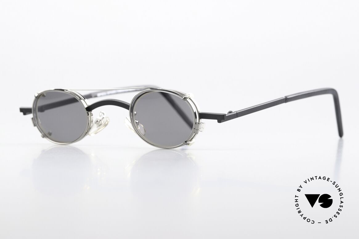 Christian Roth 2505 Oval Mit Silbernem Clip On, ovale Metallbrille: Glashöhe 27mm, Glasbreite 37mm, Passend für Herren und Damen