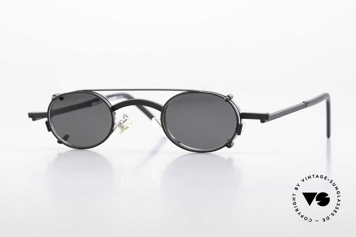 Christian Roth 2505 Oval Mit Schwarzem Clip On, 90er Brille Christian Roth Optical Affairs New York, Passend für Herren und Damen