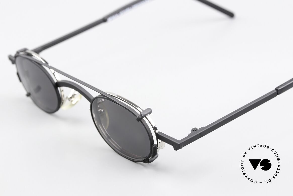 Christian Roth 2505 Oval Mit Schwarzem Clip On, mit praktischem Sonnen-Clip für 100% UV Protection, Passend für Herren und Damen