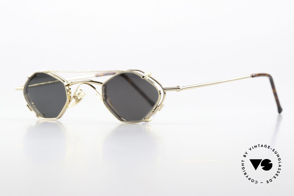 Christian Roth 2402 Achteckige Brille Mit Clip, eckige Metallbrille: Glashöhe 29mm, Glasbreite 37mm, Passend für Herren und Damen