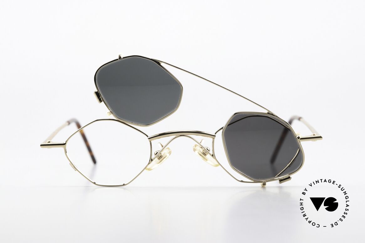 Christian Roth 2402 Achteckige Brille Mit Clip, Größe: small, Passend für Herren und Damen