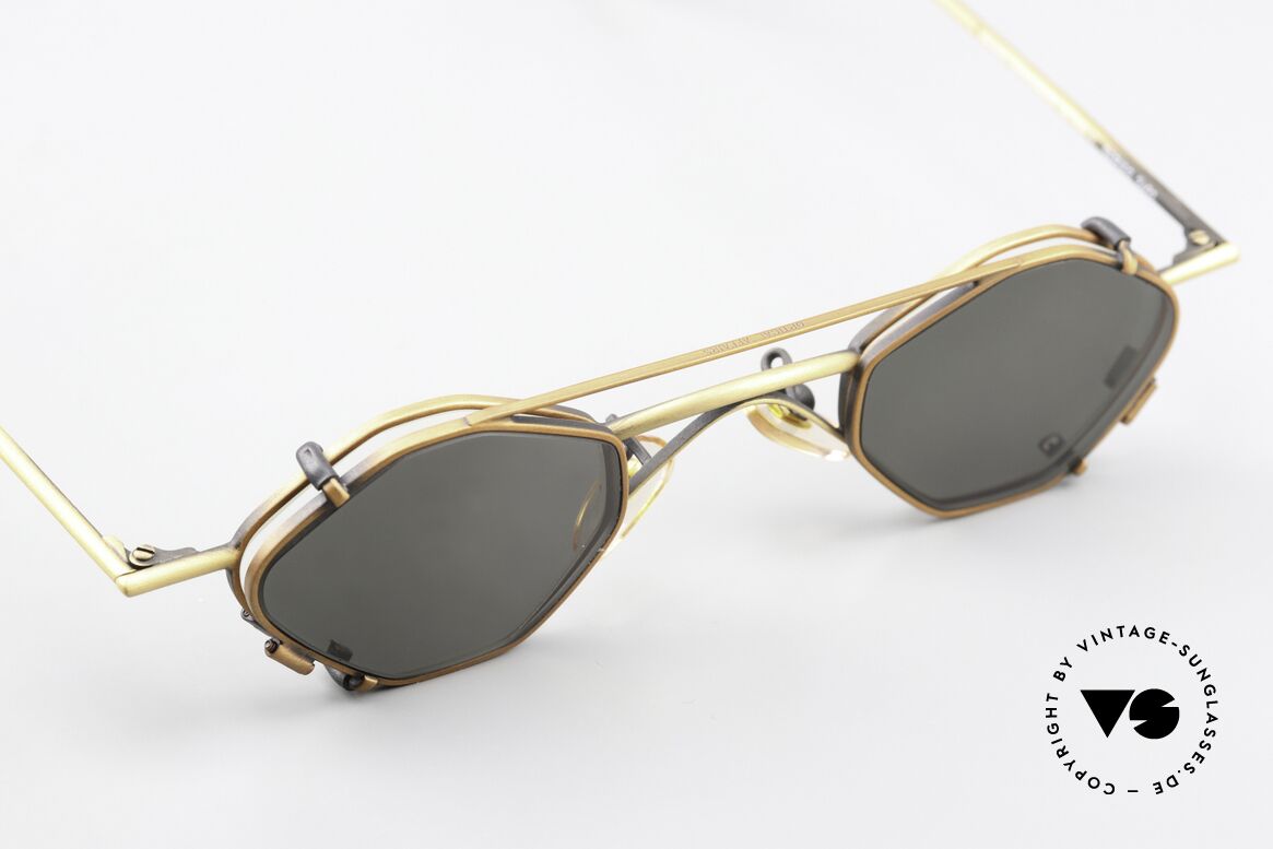 Christian Roth 2402 Achteckige Brille Antik Gold, ungetragenes 90er Meisterstück für Design-Liebhaber, Passend für Herren und Damen