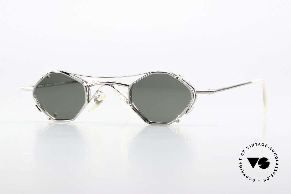 Christian Roth 2402 Achteck Brille Sonnen-Clip, Christian Roth Optical Affairs New York Brille; 1992, Passend für Herren und Damen