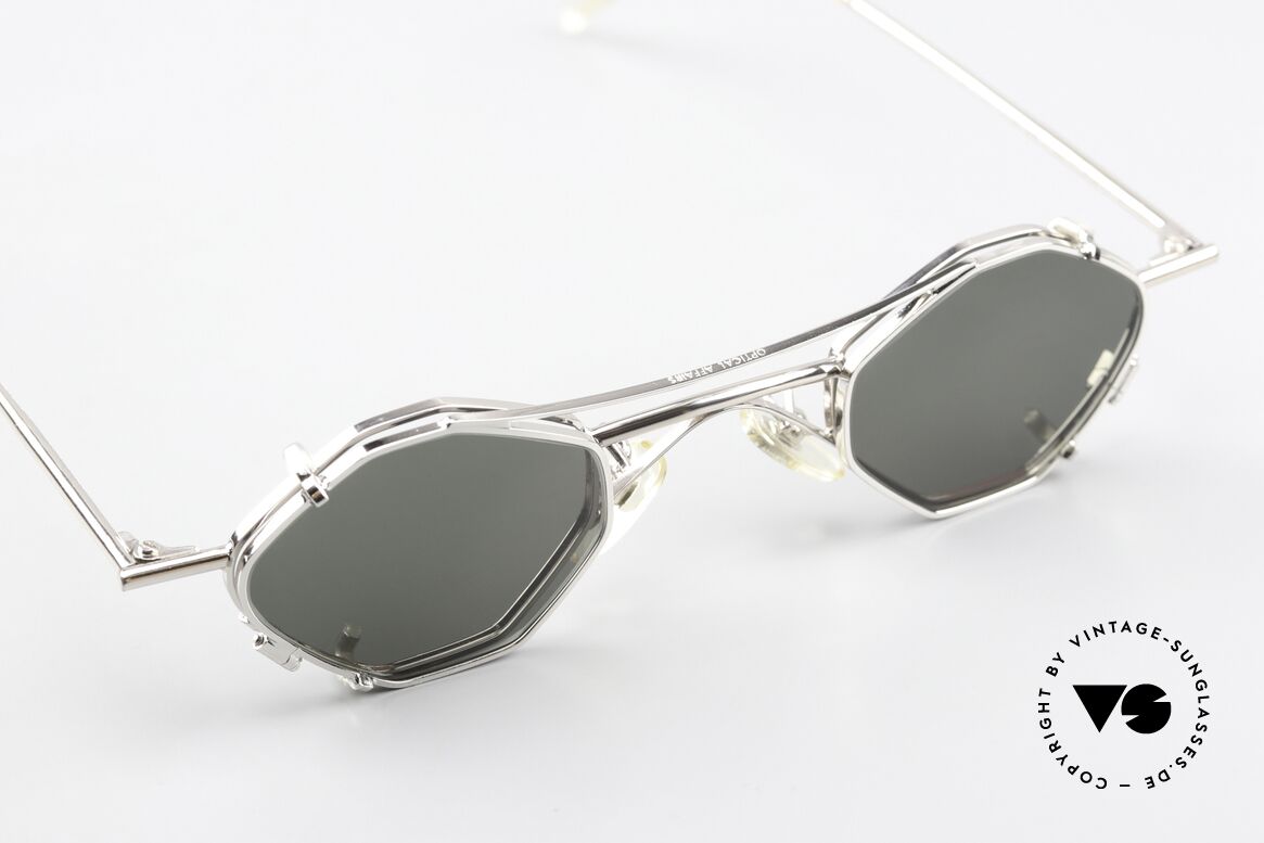 Christian Roth 2402 Achteck Brille Sonnen-Clip, ungetragenes 90er Meisterstück für Design-Liebhaber, Passend für Herren und Damen