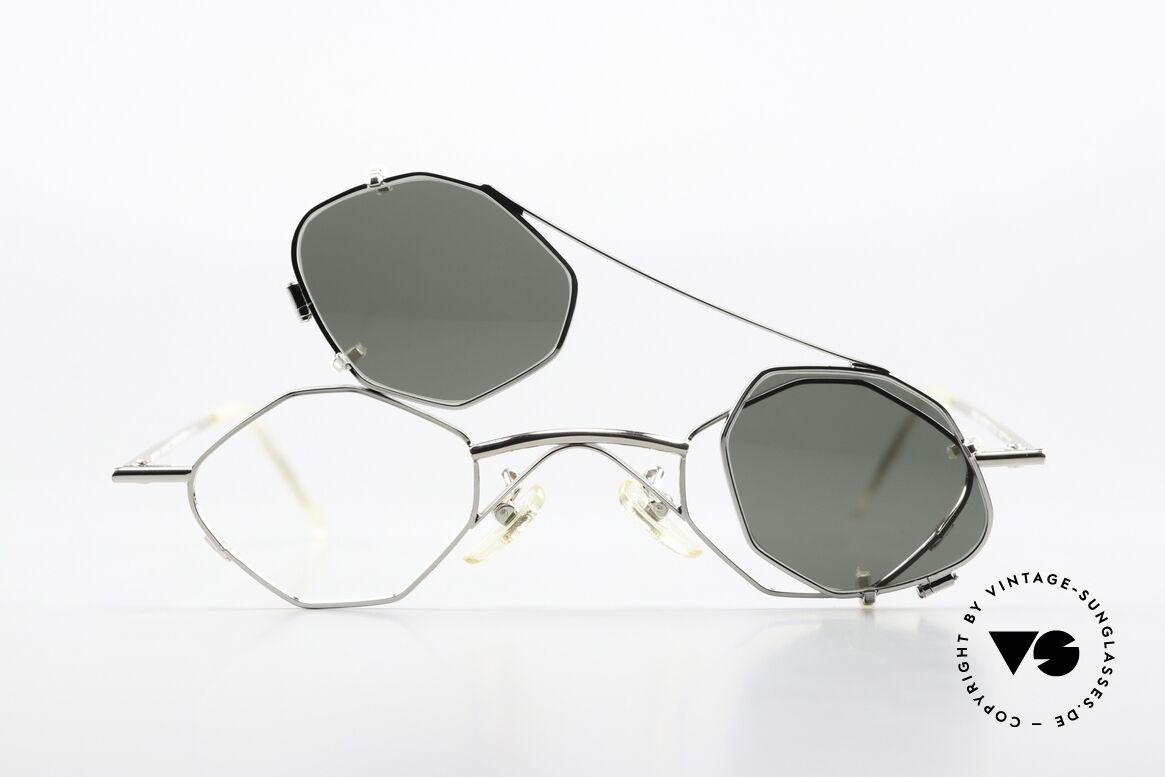 Christian Roth 2402 Achteck Brille Sonnen-Clip, Größe: small, Passend für Herren und Damen