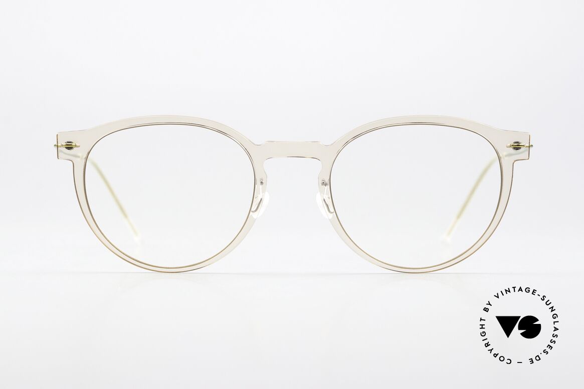 Lindberg 6603 NOW Brille Kristallklar Mit Gold, Modell 6603 in Größe 50/21mm; Panto-Stil für Damen, Passend für Damen