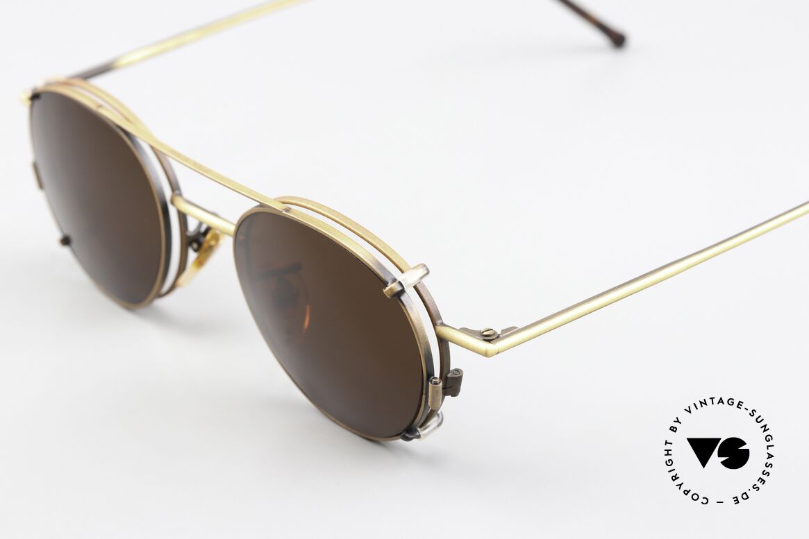 Christian Roth 2405 90er Brille In Antik-Bronze, praktischer Sonnen-Clip in braun; 100% UV Protection, Passend für Herren und Damen