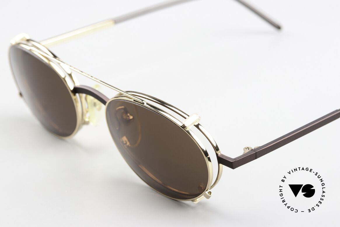 Christian Roth 2570 Funktionale Vintage Brille, praktischer Sonnen-Clip (braun, 100% UV Protection), Passend für Herren und Damen