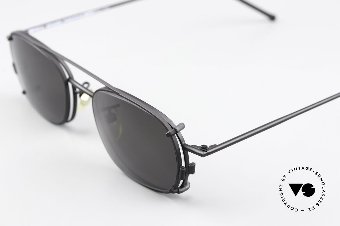 Christian Roth 2404 Eckige Vintage Brille Clip On, praktischer Sonnen-Clip in grau; 100% UV Protection, Passend für Herren und Damen