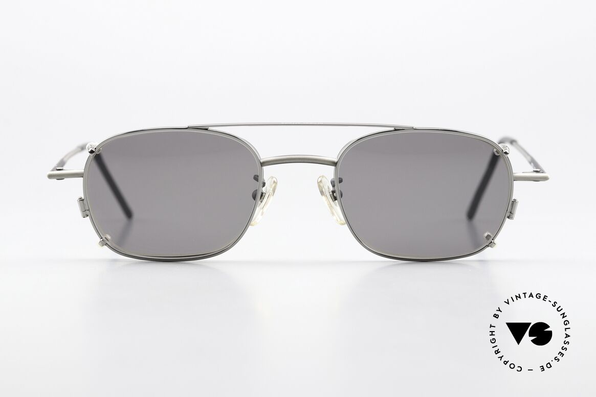 Christian Roth 2404 Brille Antik Grau Clip On, rare vintage Brillenfassung in antik-grau und silber, Passend für Herren und Damen