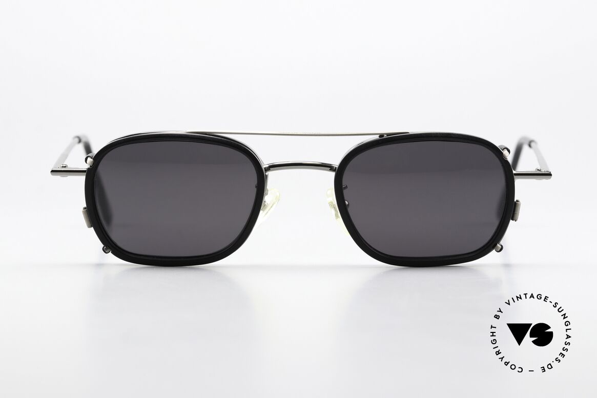 Christian Roth 2404 Brille Gunmetal Mit Sun Clip, rare vintage Brillen-Fassung in gunmetal und silber, Passend für Herren und Damen
