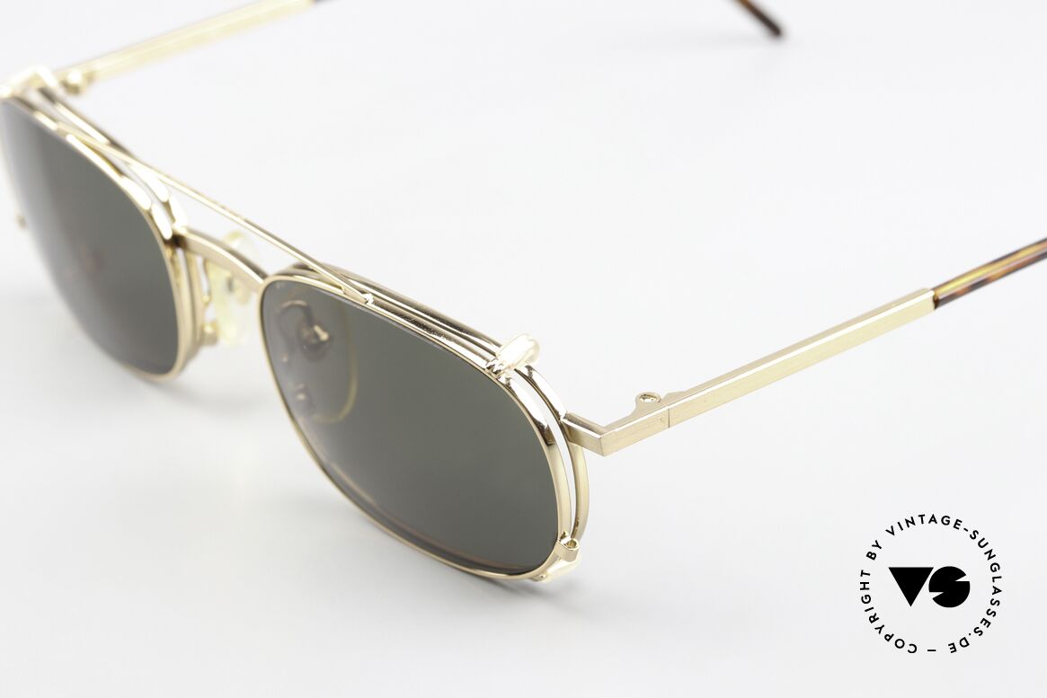 Christian Roth 2571 Clip On Rahmen Von 1994, praktischer Sonnen-Clip (grün mit 100% UV Protection), Passend für Herren und Damen