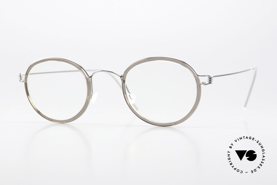 Lindberg Lex 45 Air Titan Rim Titaniumfassung Mit Inlays, Pantobrille von Lindberg aus der Air Titanium Rim Serie, Passend für Herren und Damen