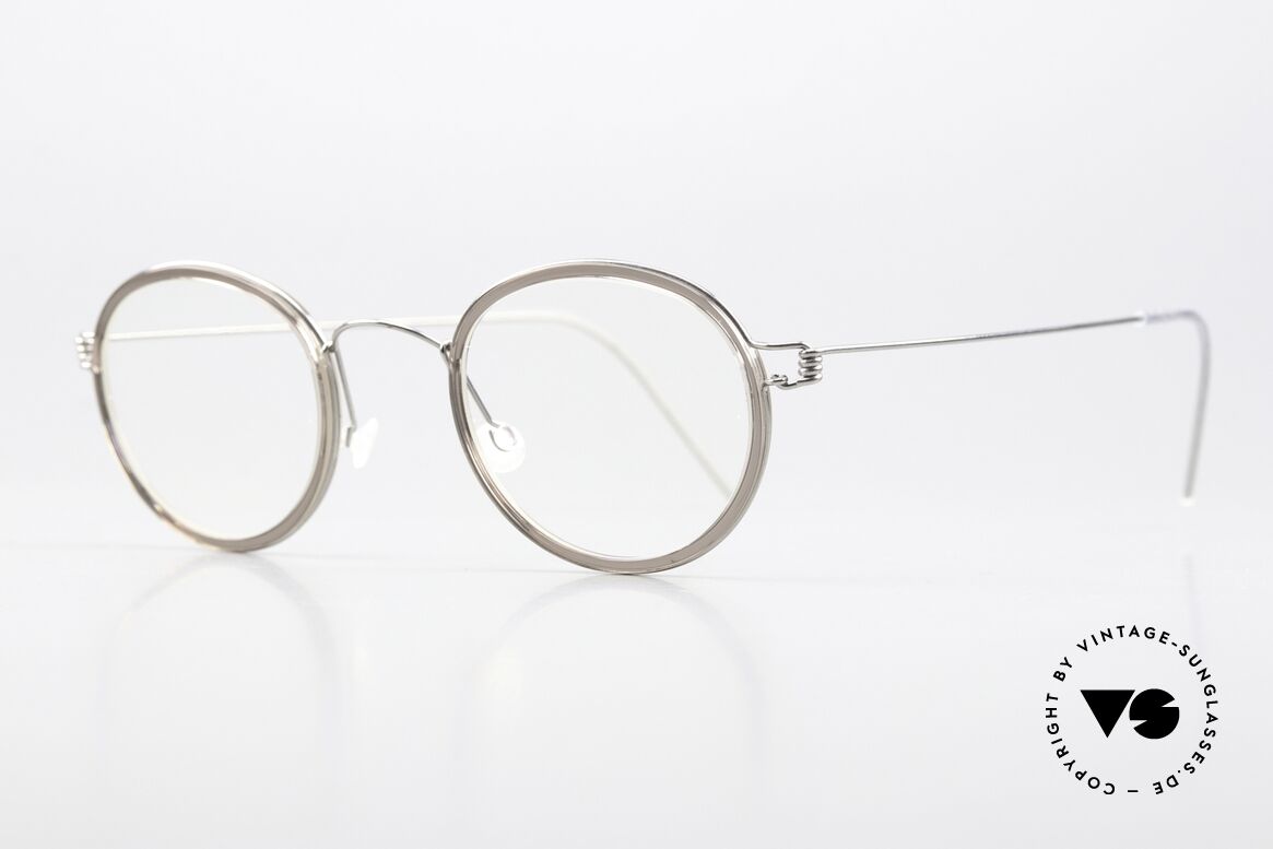 Lindberg Lex 45 Air Titan Rim Titaniumfassung Mit Inlays, Innenrand = "smoke gray", Größe 45/24, Bügel 145mm, Passend für Herren und Damen