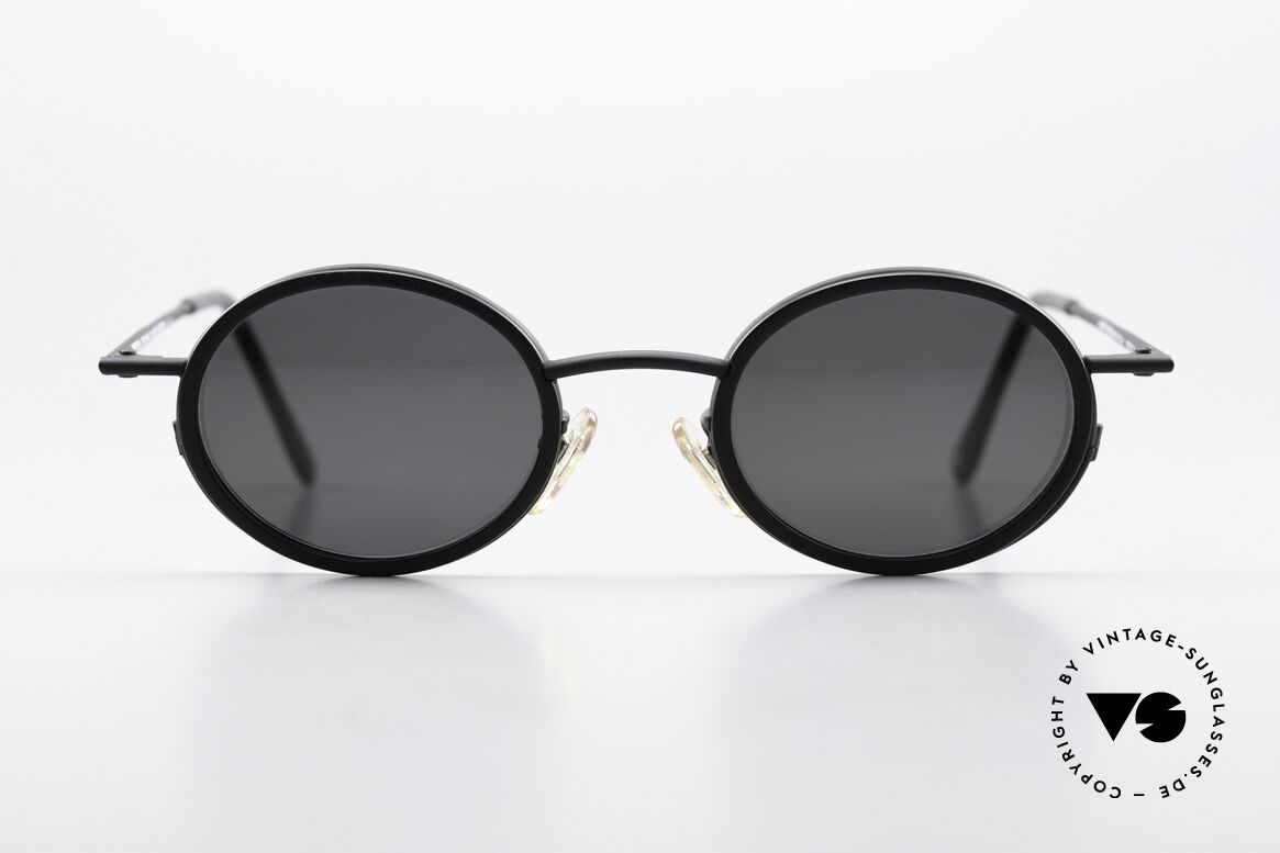 Christian Roth 2411 Ovale Sonnenbrille 1994, schwarze Metall-Brillenfassung mit Azetat-Ringen, Passend für Herren und Damen