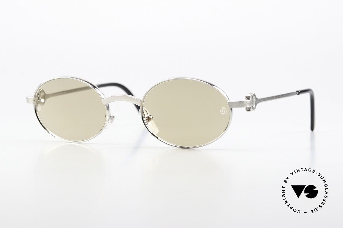 Cartier Spider - S Mit Original Mineralgläsern, ovale Cartier Luxus vintage Sonnenbrille von 1999, Passend für Herren und Damen