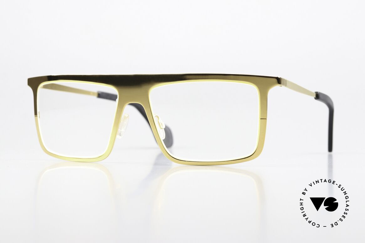 Theo Belgium Mille 27 Chrom Gold 24kt Glänzend, enorm auffällige THEO Unisex-Designerbrille, Passend für Herren und Damen