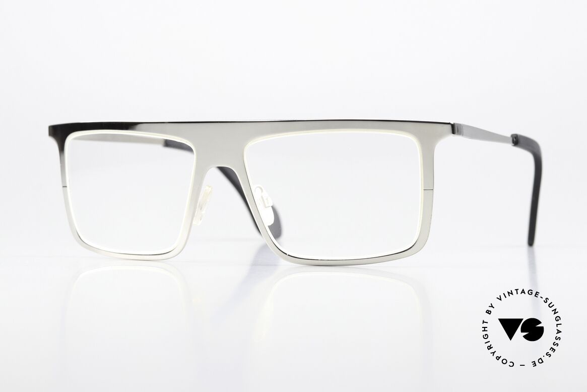 Theo Belgium Mille 27 Chrom Palladium Glänzend, enorm auffällige THEO Unisex-Designerbrille, Passend für Herren und Damen