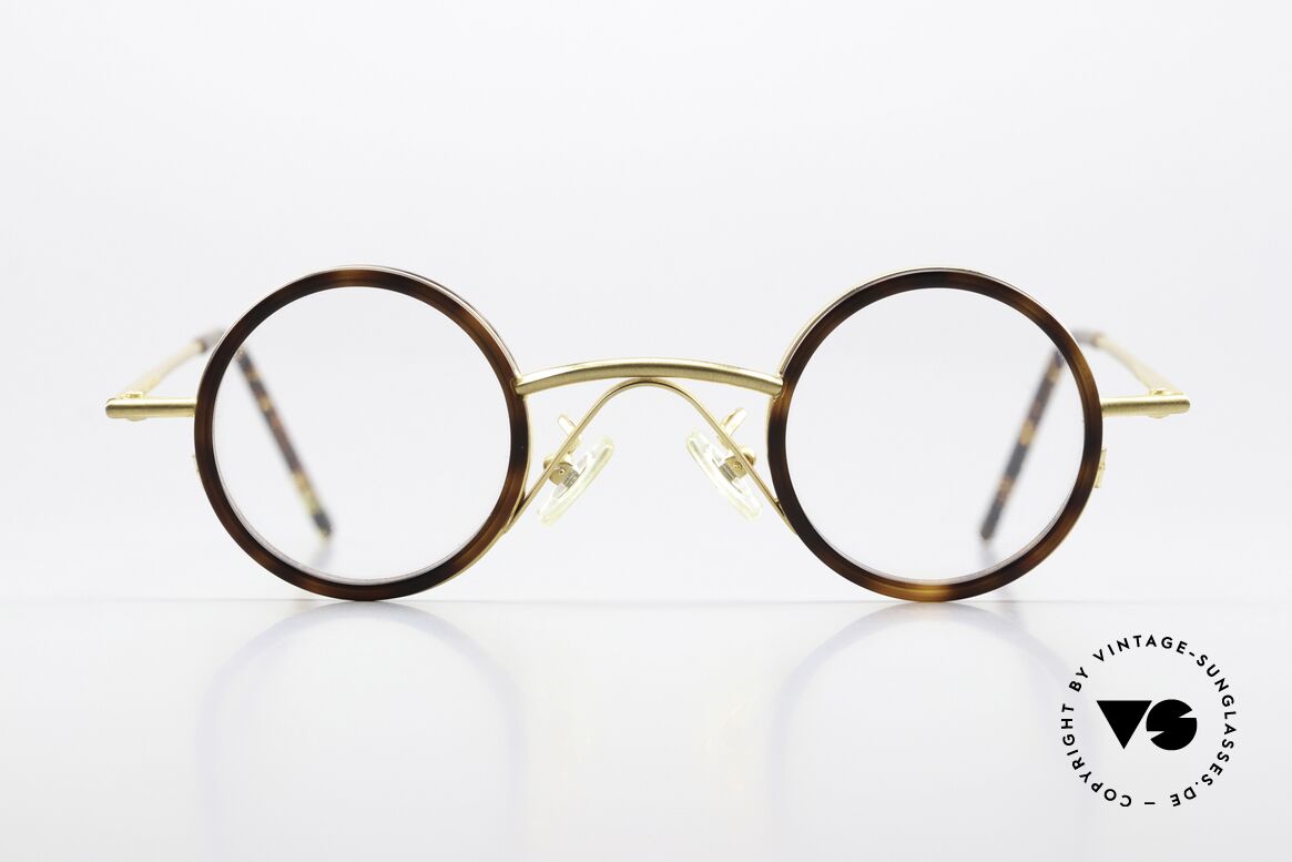 Christian Roth 2408 Runde Brille Im Bauhaus Stil, Brillengestell in "gold glänzend" und "mattgold", Passend für Herren und Damen
