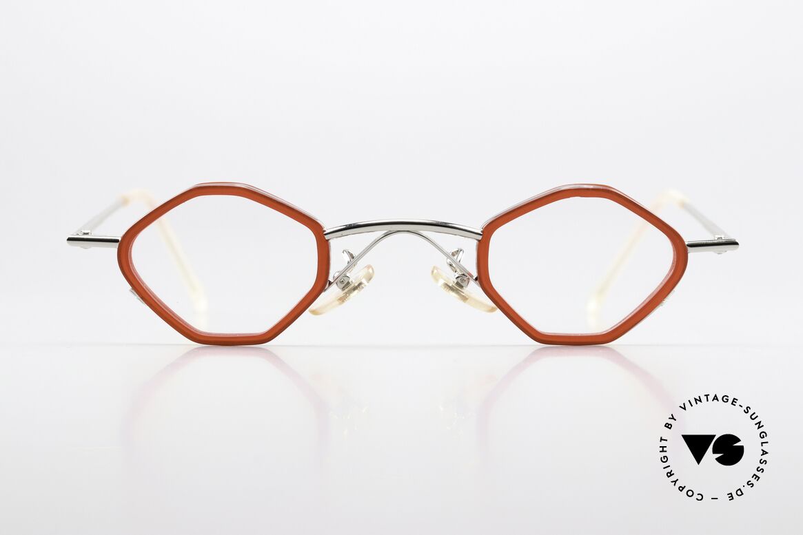 Christian Roth 2402 Version Mit Azetat-Ringen, Optical Affairs Brillen-Gestell in silber und rot, Passend für Herren und Damen