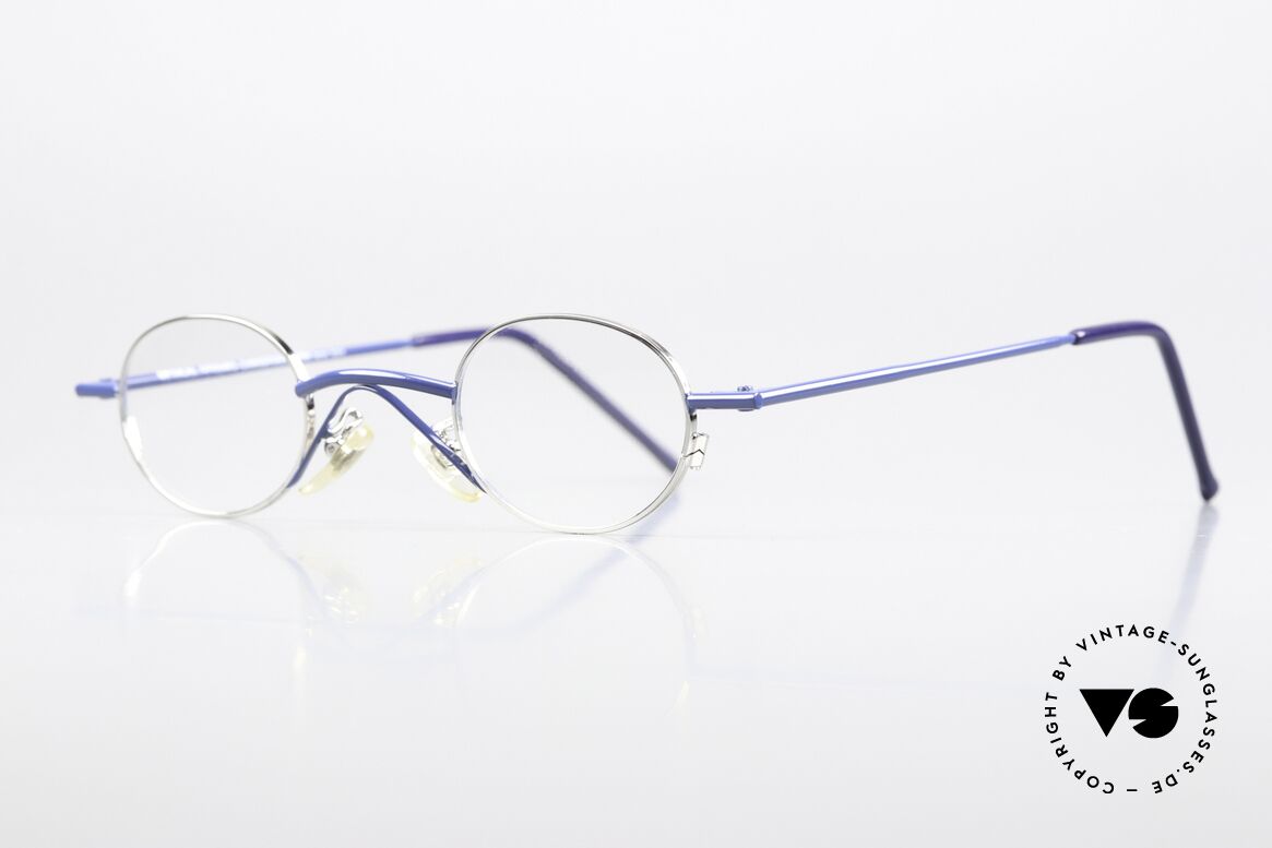 Christian Roth 2400 Ovale Brille Im Bauhaus Stil, DUNKELBLAU (scheint auf den Fotos viel heller), Passend für Herren und Damen