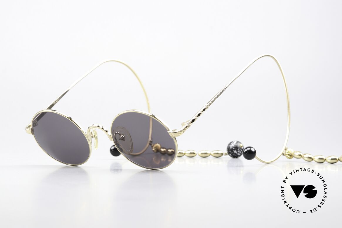 Jean Paul Gaultier 55-9673 Sonnenbrille Mit Perlenkette, exzentrische J.P. Gaultier Brille im 'Kreolischen Stil', Passend für Damen