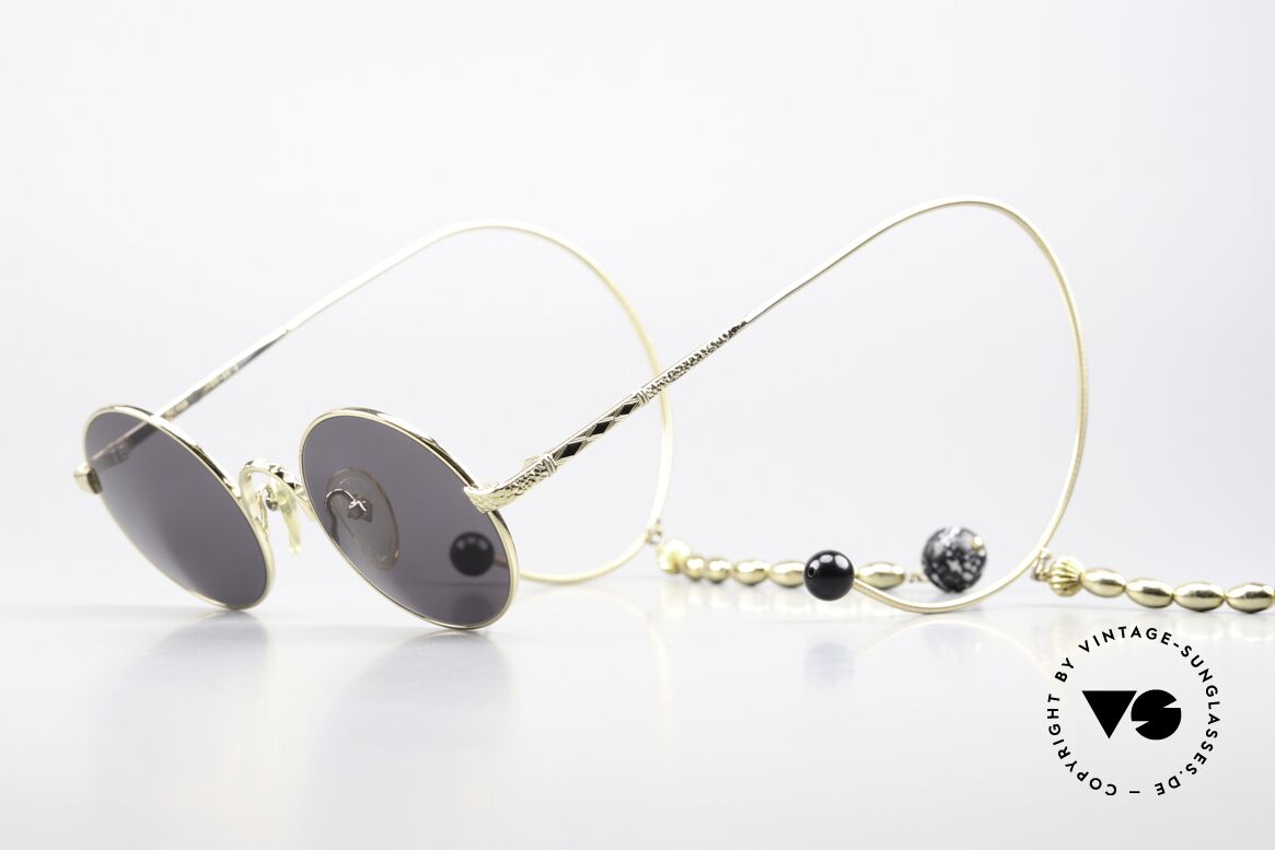 Jean Paul Gaultier 55-9673 Sonnenbrille Mit Perlenkette, eigentlich ein Kunstwerk und wahres Sammlerstück, Passend für Damen