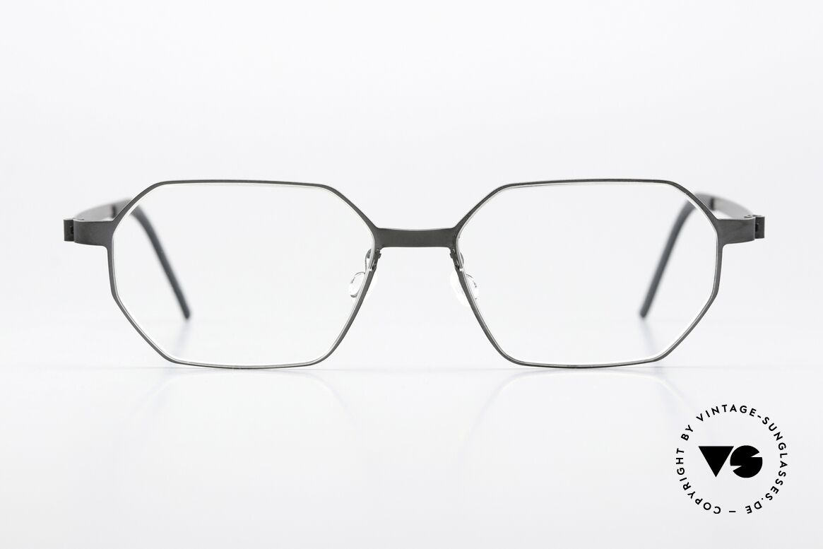 Lindberg 9634 Strip Titanium Achteckige Titanium Brille, markante LINDBERG Strip Titanium Designer-Fassung, Passend für Herren und Damen