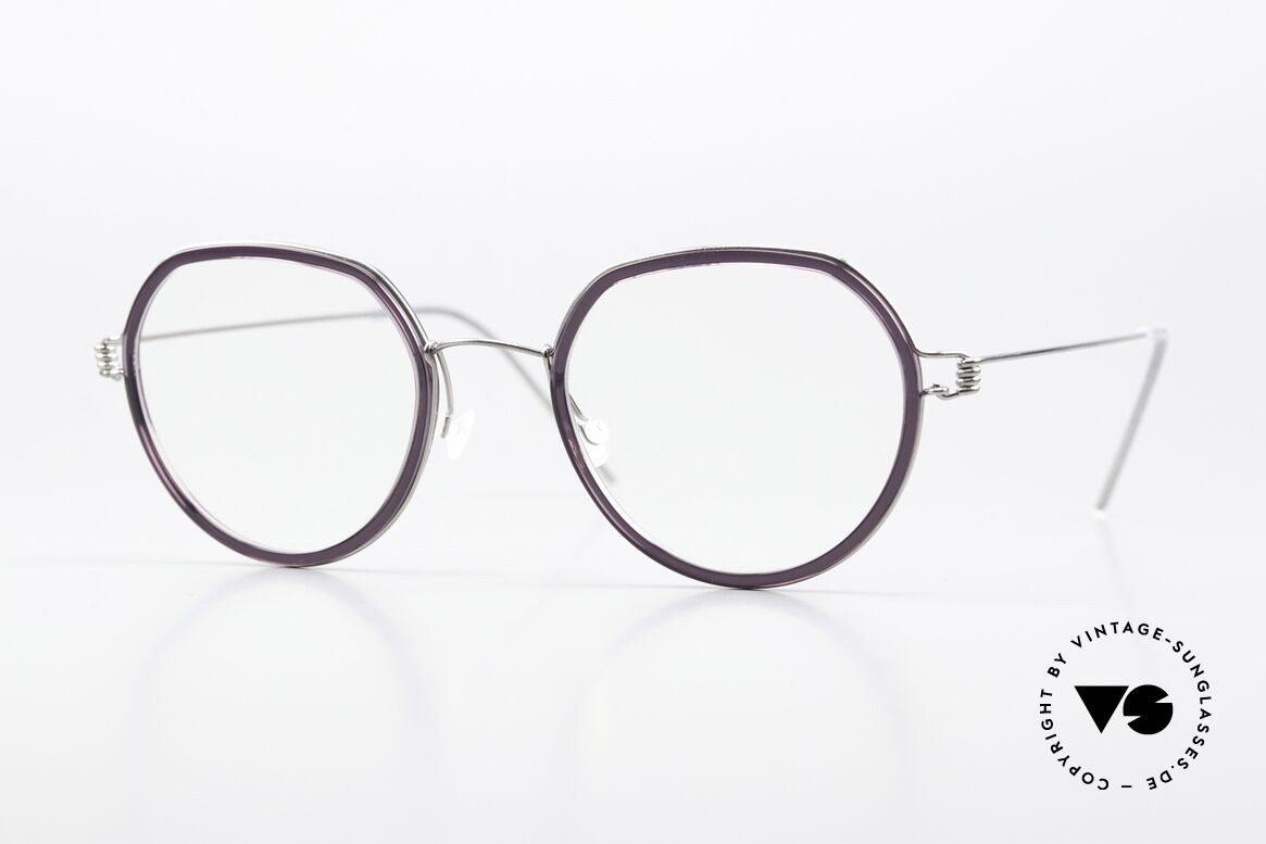 Lindberg Gillian Air Titan Rim Silber Glänzend Dark Violet, LINDBERG Damenbrille der Air Titanium Rim Kollektion, Passend für Damen
