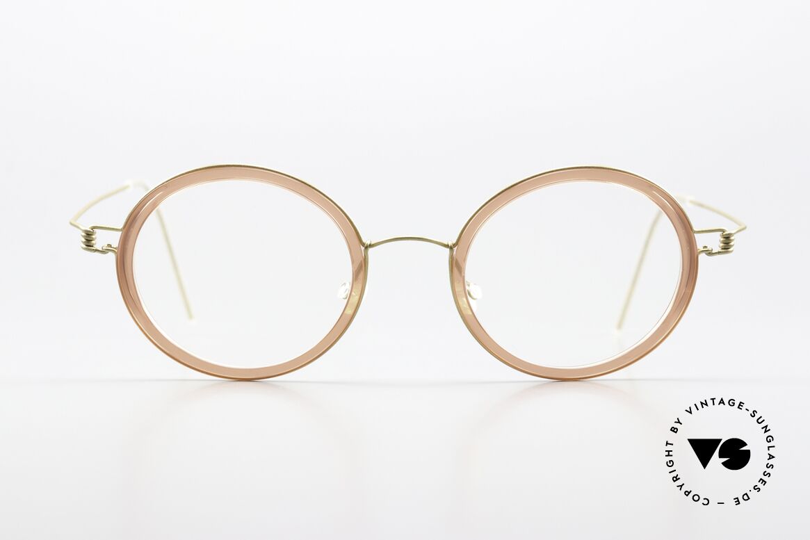 Lindberg Fay Air Titan Rim Titan Fassung Damen Farbe, eher eine Designerbrille für Damen, da mattgold & rosa, Passend für Damen