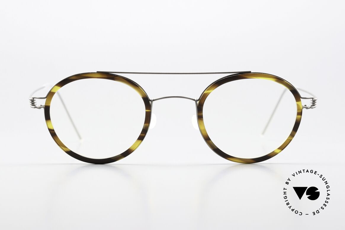 Lindberg Teitur 46 Air Titan Rim Markante Pantobrille Titan, Unisex-Modell TEITUR in mit Oberbalken, Color Code 10, Passend für Herren und Damen