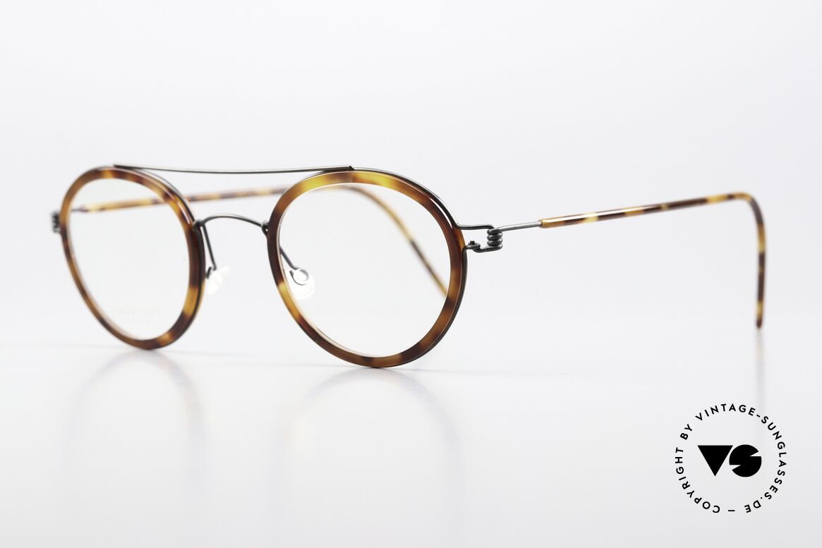 Lindberg Teitur 44 Air Titan Rim Titanbrille Aus Dänemark, Innenrand = in SCHILDPATT, Größe 44/25, Bügel 145mm, Passend für Herren und Damen