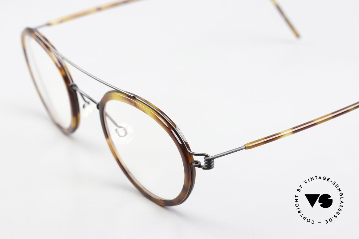 Lindberg Teitur 44 Air Titan Rim Titanbrille Aus Dänemark, markant veredelte Air Titanium Version mit Azetat-Rand, Passend für Herren und Damen