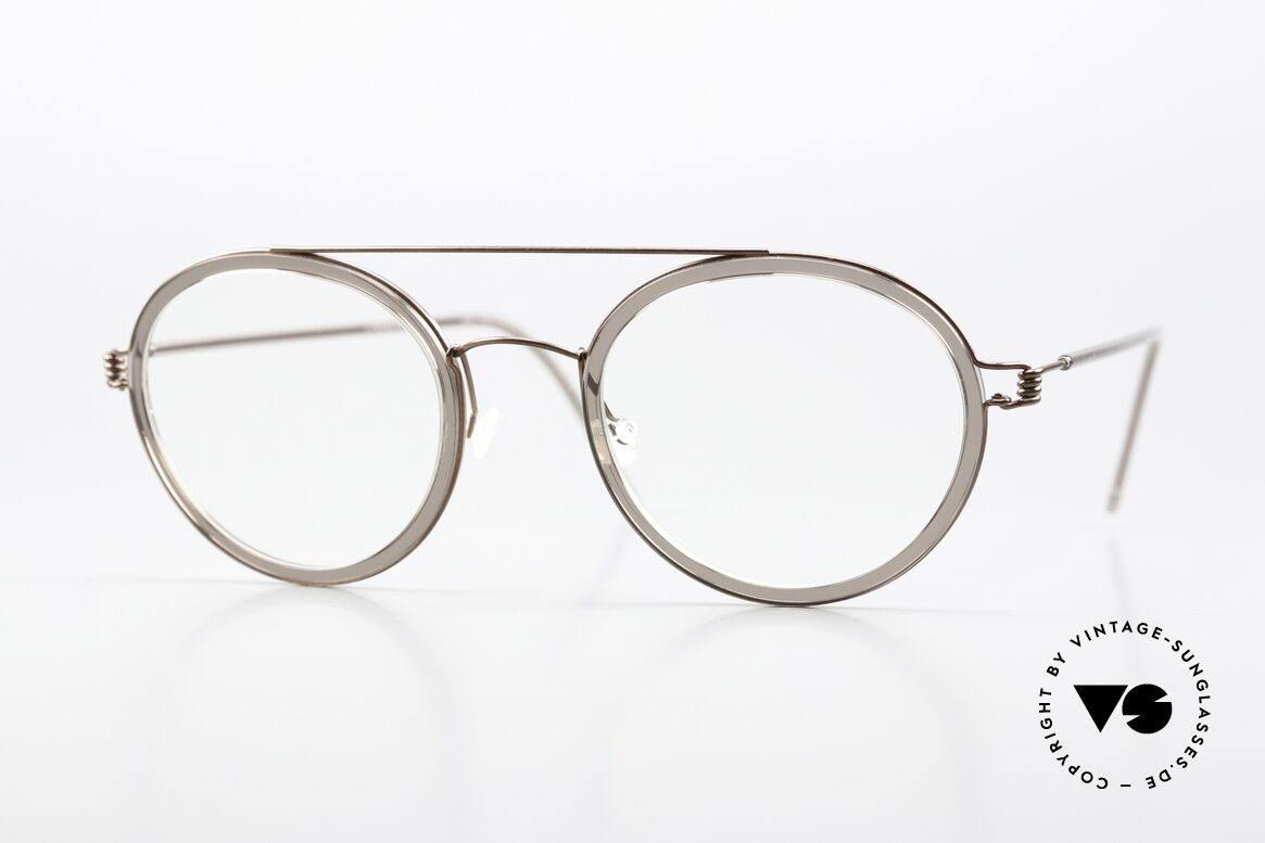 Lindberg Teitur 49 Air Titan Rim Leichte Runde Pantobrille, Pantobrille von Lindberg aus der Air Titanium Rim Serie, Passend für Herren und Damen