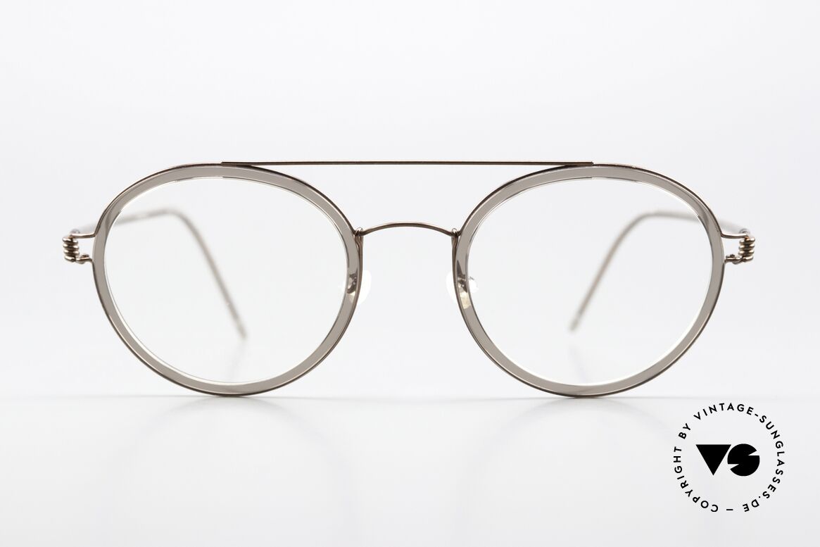 Lindberg Teitur 49 Air Titan Rim Leichte Runde Pantobrille, Unisex-Modell TEITUR mit Oberbalken, Color K115/PU12, Passend für Herren und Damen