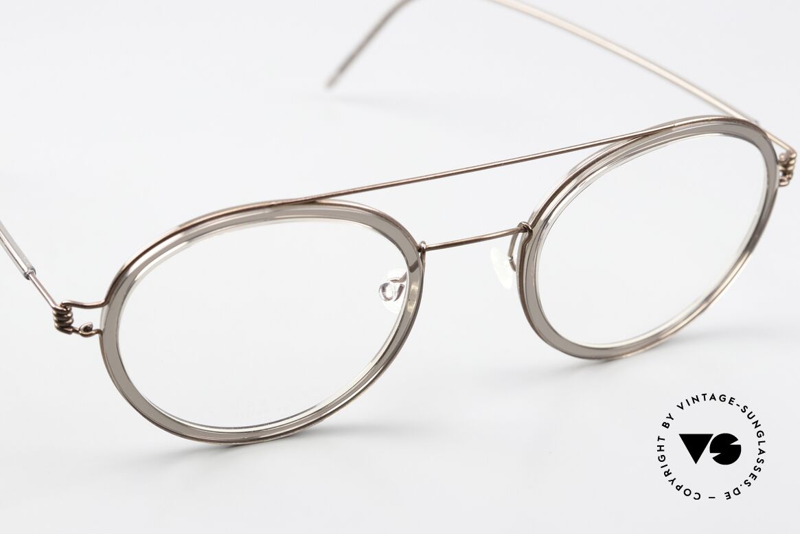 Lindberg Teitur 49 Air Titan Rim Leichte Runde Pantobrille, ungetragenes Designerstück mit orig. Lindberg Hart-Etui, Passend für Herren und Damen