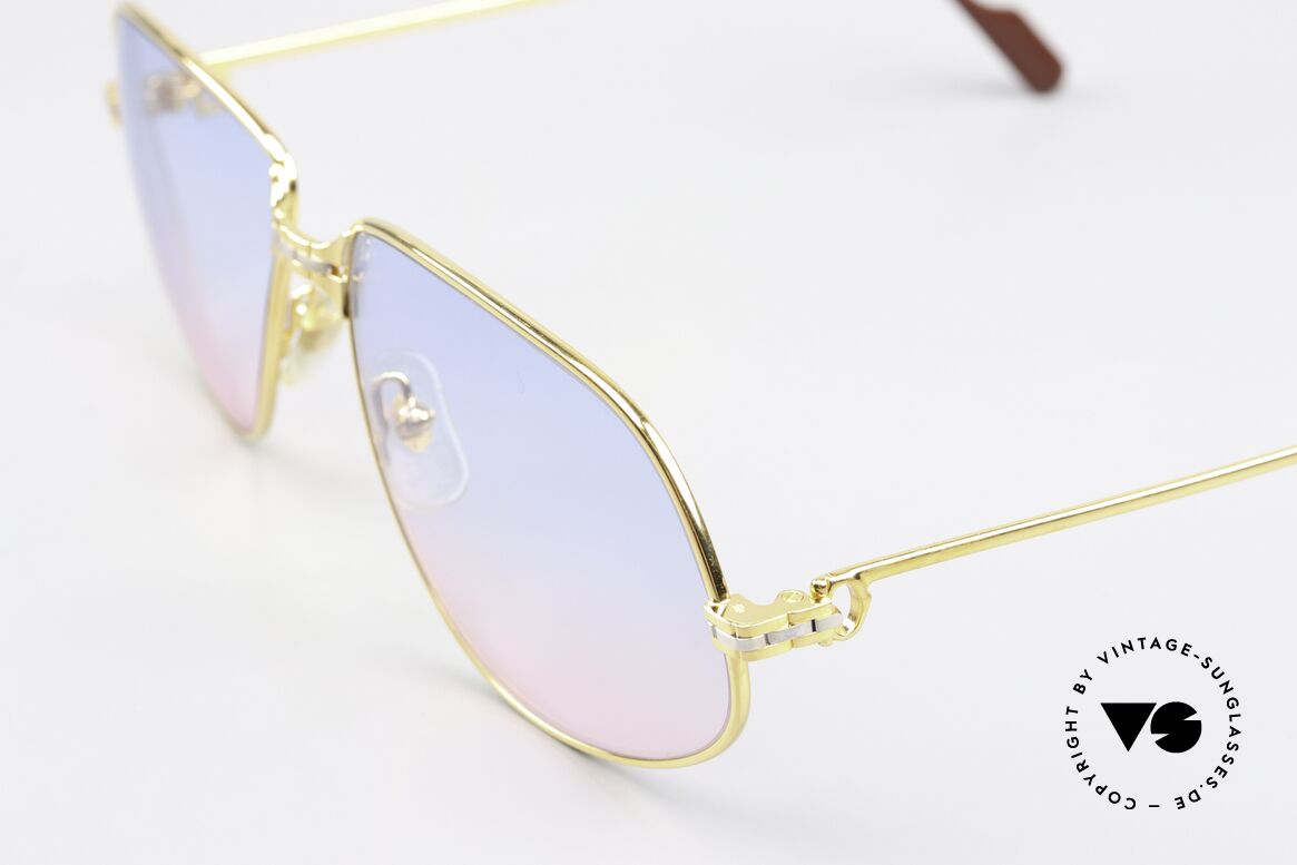 Cartier Panthere G.M. - XL Gläser Babyblau Pink Verlauf, teure Luxus-Sonnenbrille in X-Large Größe 63-16, 140, Passend für Herren