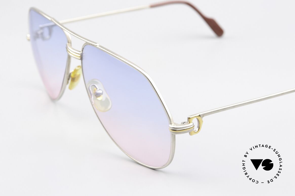 Cartier Vendome LC - L Gläser Babyblau-Pink Verlauf, seltene & entsprechend teure Palladium-Luxus-Edition, Passend für Herren