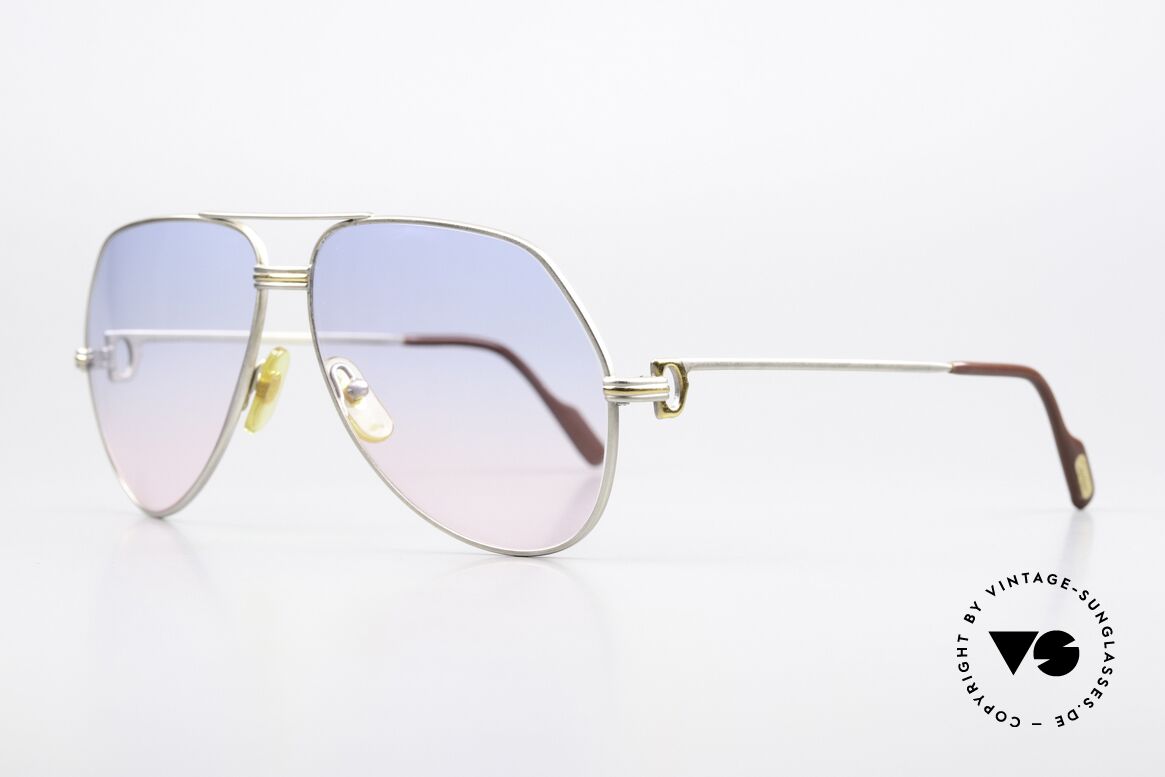 Cartier Vendome LC - L Gläser Babyblau-Pink Verlauf, dieses Modell mit LC-Dekor in LARGE Größe 62-14, 140, Passend für Herren