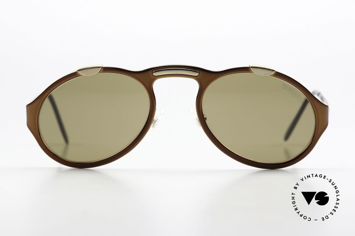 Bugatti 13169 Limited Luxus Vintage Sonnenbrille, limitierte Sonderedition mit Bugatti-Schriftzug auf Glas, Passend für Herren