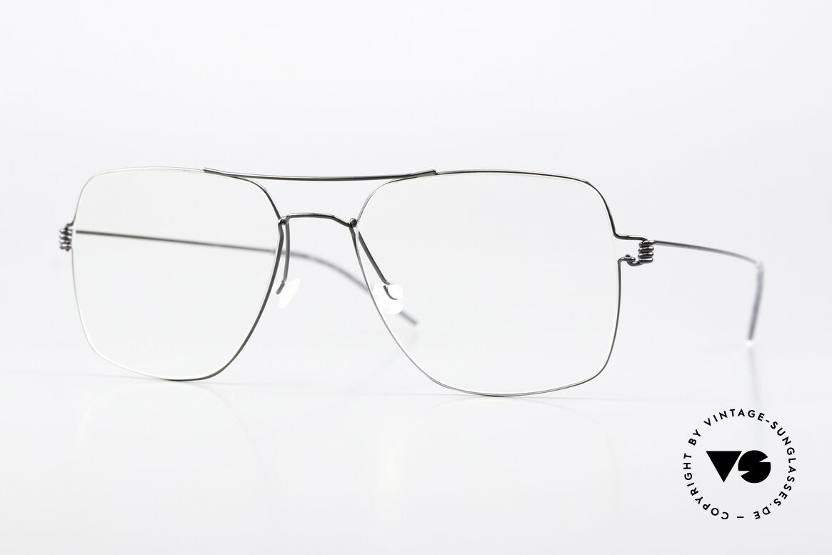 Lindberg Joshua Air Titan Rim Eckige Pilotenbrille Herren, Herrenbrille von Lindberg aus der Air Titanium Serie, Passend für Herren