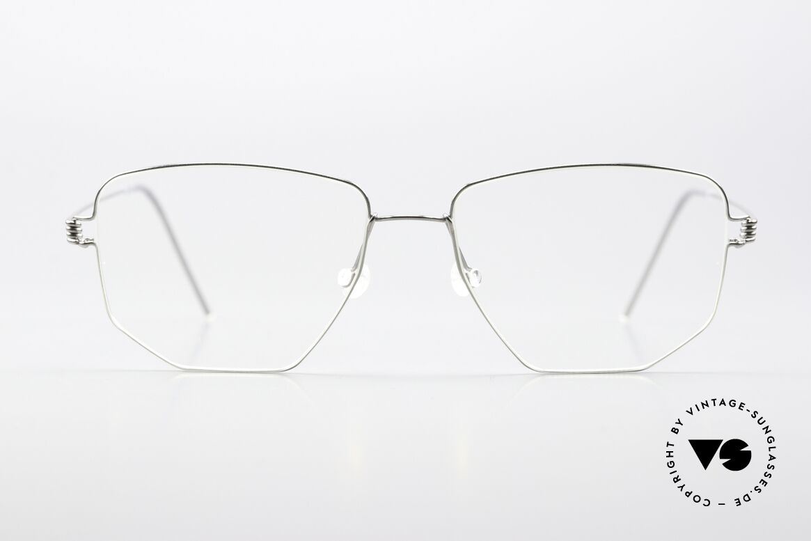Lindberg Selim Air Titan Rim Eckige Brille Silber Unisex, Modell Selim, Gr. 53-16, 145, col P10 = silber poliert, Passend für Herren und Damen